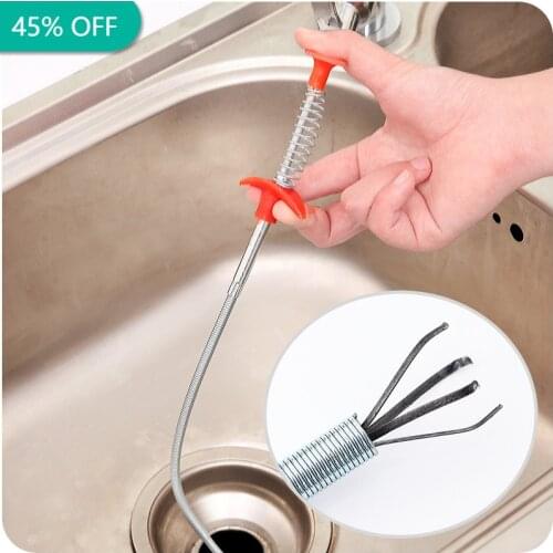 60cm Spring Pipe Dredging Tool Kitchen Sewer Dredging Tool Spring Pipe Dredging Tool Household Hair Cleaner Unclog Sink Toilet