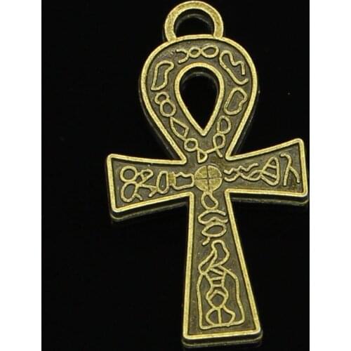 9pcs Antique Style Bronze Color egyptian ankh life symbol Pendants Findings Charms 38*21mm