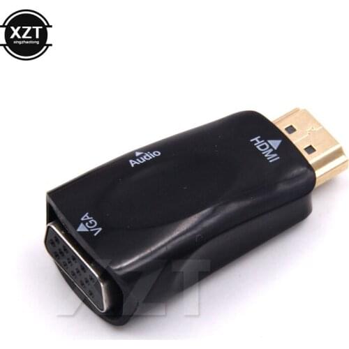 HDMI-compatible Male to VGA Female Adapter Audio Cable Converter FHD 1080P 720P 480P PC Laptop TV Box Computer Display Projector