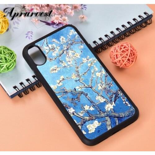 Aprarvest Vincent Van Gogh Almond Blossoms Sky Blue Rubber Phone Case Cover For iPhone 6 6S 7 8 PLUS X XS XR 11 12 MINI PRO MAX