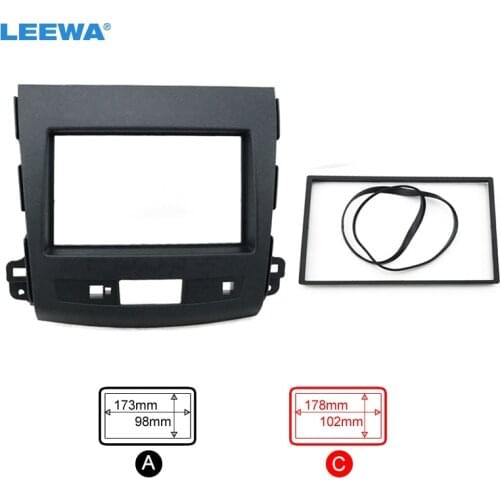 LEEWA Car Refitting DVD Frame Panel Dash Kit Fascia Radio Audio Frame for MITSUBISHI 08 OUTLANDER #5082