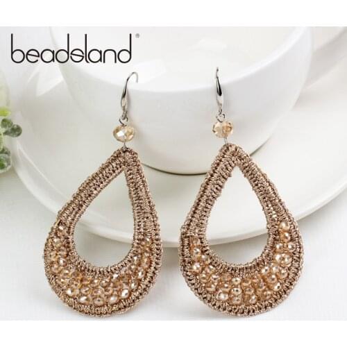 Beadsland Drop Earrings Thread Crochet Water Drop Desgin Fashion Bohemia Women Girls Dancing Party Christmas Gift 39279