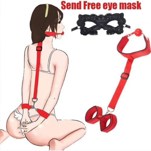 Send Free Eye Mask Sex Toys Big Dildo G-Spot Vibrator Clitoral Stimulator Handcuffs Sex Opening Sexual Abuse Bondage Restraint