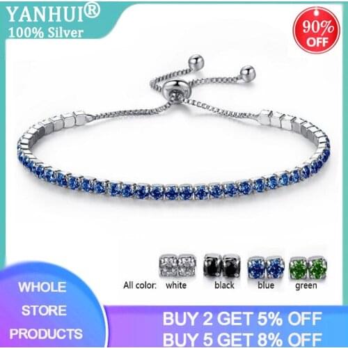 New Multicolor Crystal Rhinestone Tennis Bracelet Bangle Adjustable Pulseras Mujer Charm Bracelet For Women Girl Fashion Jewelry