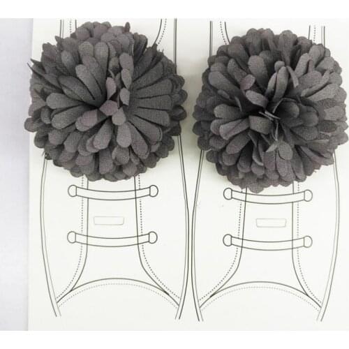 Bohemia Colorful Fabric Flower Shoes Decorations Back With Metal Clip One Pair Free Shipping