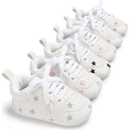 PU stars sports spring and autumn new men and women baby boys and girls baby soft bottom non-slip shoes childrens shoes