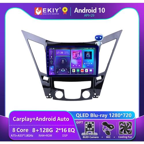EKIY Android 10 Car Radio For Hyundai Sonata 2010-2015 Autoradio Blu-ray 1280*720 IPS/QLED Multimedia Player Navi GPS HU no 2din