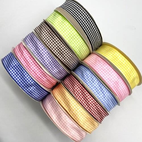 New 5Yards 20mm Plaid Cotton Ribbon Wedding Christmas Decoration DIY Sewing Fabric Handmade Bow Ribbon Flower Gift Packaging