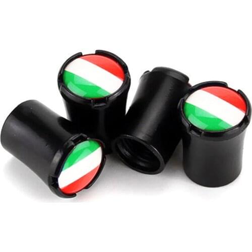 4pcs/Lot Italy Flag Car Tire Valve Caps For Ford Focus 2 MK2 3 Fiesta Mondeo Wheel Tires Air Dust Waterproof Screw Airtight Cap