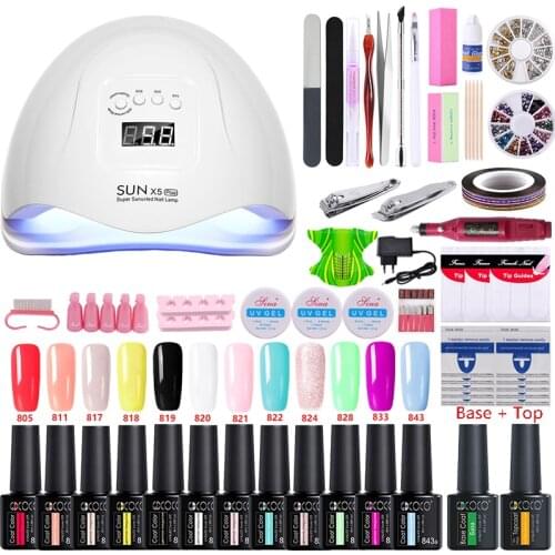 Nail Set 54W UV LED LAMP Dryer for Manicure Nail Gel Set Electric Nail Drill Machine Nail Salon Manicure Set Nail Art Tools Kit