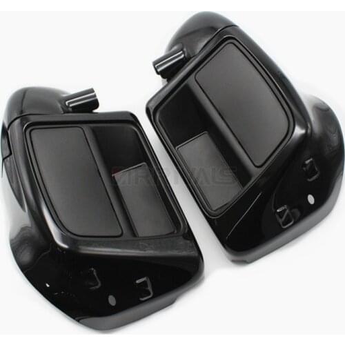 Motorcycle Black Vented Fairing Lower Leg Warmer Glove Box For Harley Touring Road King Street Electra Glide Ultra FLTR 14-20