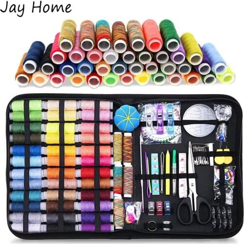 200Pcs Sewing Supplies Kit with Needle and Thread Spool Accessories Portable Sewing Kit Sewing Box for DIY Home Repairs