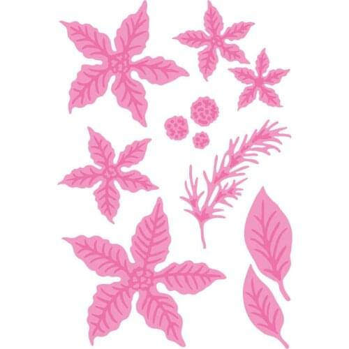 New Poinsettia Metal Cutting Dies for DIY Scrapbooking Crafts Dies Cut Stencils Maker Photo Album Template Handmade Decoration