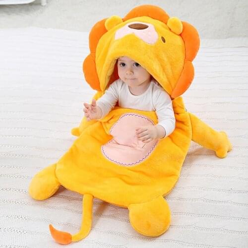 Newborn Children Blanket Wrap Cute Sleeping Bags Sleeping Sack Cartoon Outfit Soft Cotton Blanket Infant Boys Girls Envelope