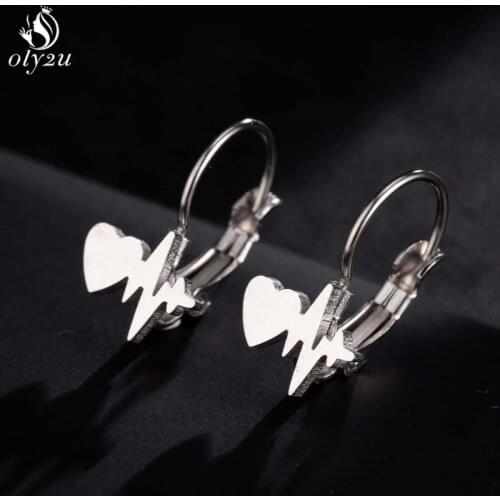 Oly2U Women's Silver Earrings