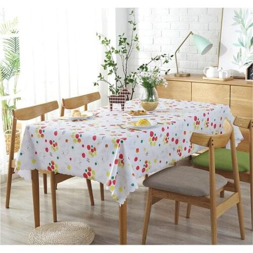 Pastoral Tablecloths Cherry Oilproof Table Cloth Dustproof PVC Tablecloth Background Cloth Home Decor Manteles Toalha De Mesa
