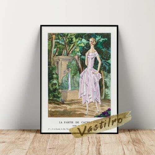 Mario Simon Poster, The Game Of Hide And Seek Ribbon Dress Art Prints, Figure Wall Art, La Partie De Cache Cache Wall Picture