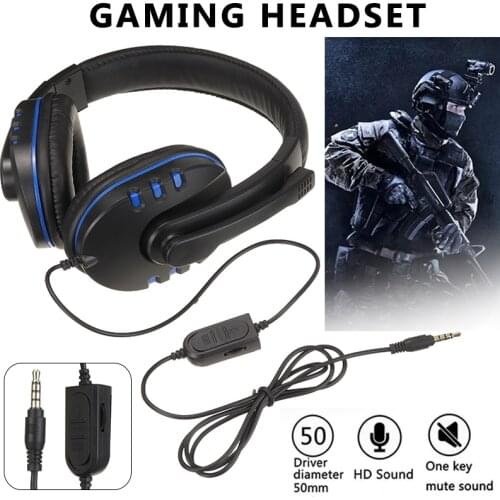 3.5mm Wired Gaming Headset Gamer Headphone with Microphone for PC Universal Gaming Mic Earphones Stereo Over-ear Headphone