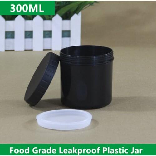 Empty 300ML plastic jar with inner Lid for powder cream conditioner Food Grade storage container Leakproof bottle 10PCS