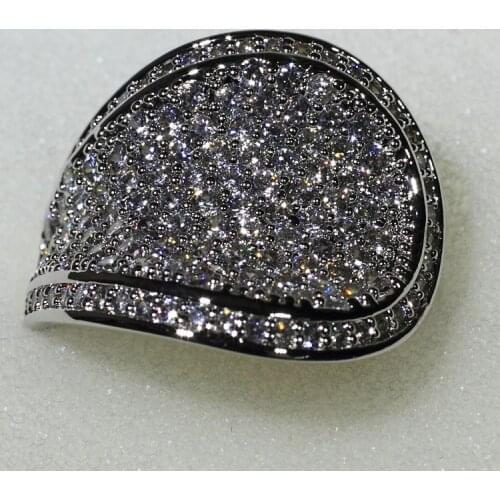 Luxury Women and Men White Zircon Rings for Wedding Engagement Promise Bridal Set Jewelry