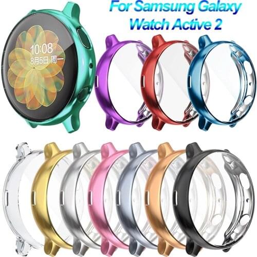 TPU Case Screen Protector For Samsung Galaxy Watch Active 2 40 44mm Electroplate Full Cover Soft Sports Ultra thin