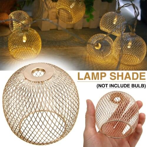 75mm Diameter Iron Gold Lamp Shade Ceiling Shades Bulb Cage Pendant Light Cage For Garden DIY Light Decor