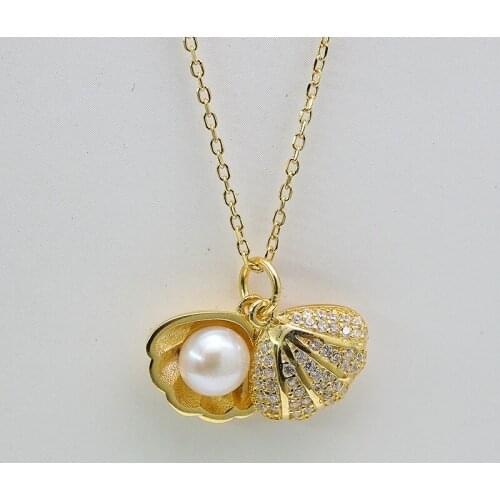 S925 sterling silver necklace female hot new bestie necklace sen clavicular chain small shell pendant gift jewelry party