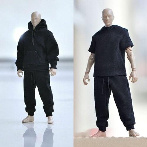1/12 Hoodie Coat Pants T-shirt Clothes Accessories Model Fit 6" Male Action Figure Body Toys