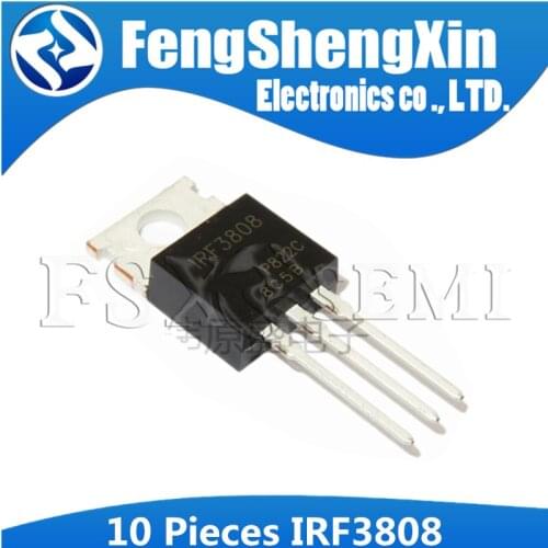 10PCS IRF3808 IRF3808PBF 140A 75V TO-220 MOSFET