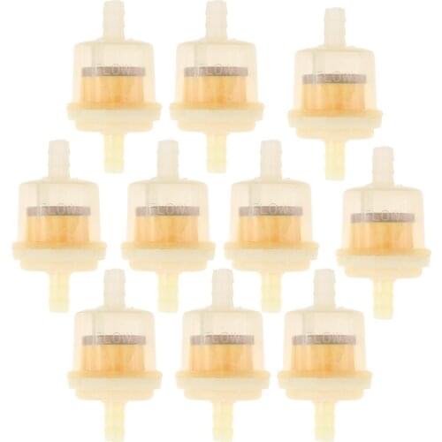 10 Pcs Plastic Motorcycle Petrol Inline Fuel Filter for 1/4'' 5/16'' Pipes