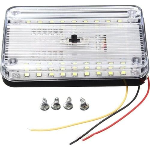 12V 36 SMD Auto Car Dome LED Light Ceiling Interior Rectangular - White Ceiling Lamp for Car 115 x 72 x 15mm