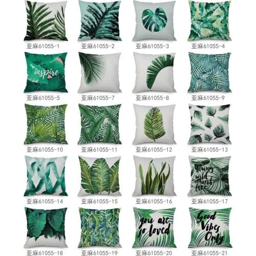 2021 Hawkalice Durable Canvas Square Green Leaves Throw PillowCovers For Cushion Sofa Car Bench Lemon Pillowcase 18×18 No Filler