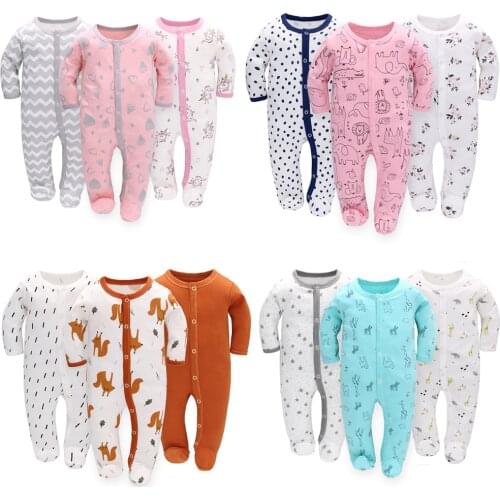3pc Baby Rompers Newborn Baby Girl Clothes Full Sleeve Baby Boy Clothes Roupas de bebe Cotton Outwear Spring Fall Pajamas