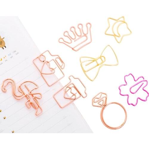 5pcs/lot Kawaii Cartoon Mini Ten Styles Book Marker Memo Clips Kawaii Stationery Bookmark Metal For Books And Gifts