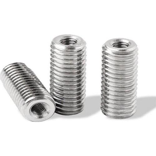 5PCS Stainless steel threaded sleeve internal and external thread sleeve reduction nut thread repair braces M3M4M5M6M9M10M12M14