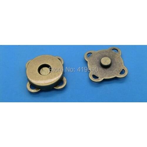 Free shipping -50 Sets Antique Bronze Buttons Magnetic Purse Snap Clasps/ Closure for Purse Handbag 15mmx15mm,M01375