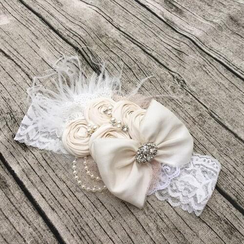 Free Shipping Dupioni Silk Flower Girl Headband Kids Hair Accessories Photo Prop