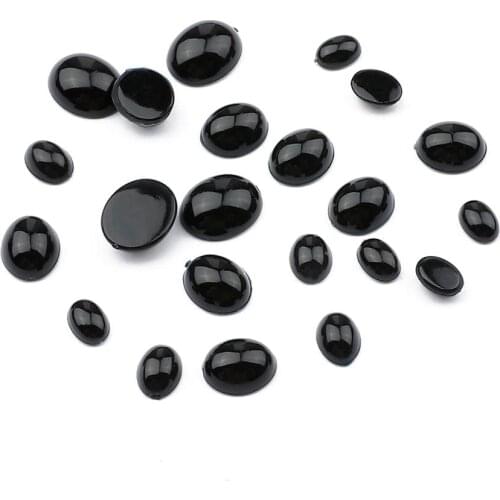 Black Plastic Safety Eyes Acrylic Oval Half Round Beads Children Kids Bear Doll Toys Animal Nose DIY Crafts Sewing Accessories