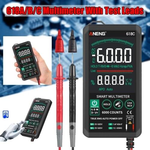618A/B/C Digital Multimeter 6000 Count DC/AC Voltage Tester Current Meter Flash light Back light Large Screen Multimeter
