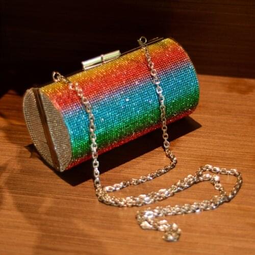 Brilljoy Messenger bag Designer Diamonds Coke Cans Evening Bags Women Crystal Party Wedding Clutch Purse Chain Mini Shoulder Bag