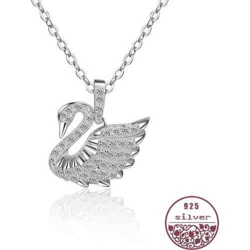 2020 hot new arrival arrives s925 sterling silver 5A zircon super shining fresh cute wind swan-shaped female money pendant