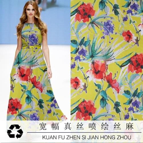 Customized 2021 Early Spring New Products Blended Mulberry Silk Linen Fabric Summer Silk Clothing and Dress Fabric