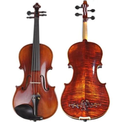 Italy Master Hand-made Carved Maple Violin Naturally Flamed Customized Antique Violino 4/4 w/ Full Accessories TONGLING Brand