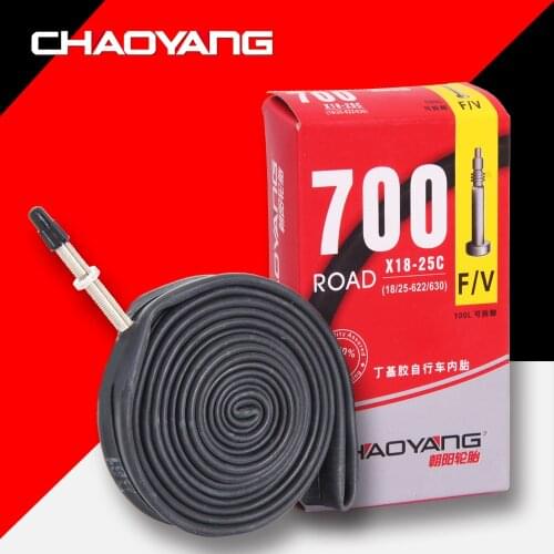 2PCS Chaoyang Road Bike Inner Tube Bicycle Tyres 700Cx18/23/25 Butyle Rubber Presta Valve Ultralight FV