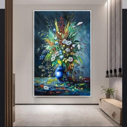 Flower Oil Paintings on Canvas Wall Pictures Posters and Prints for Home Living Room Wall Art Cuadros Decoracion