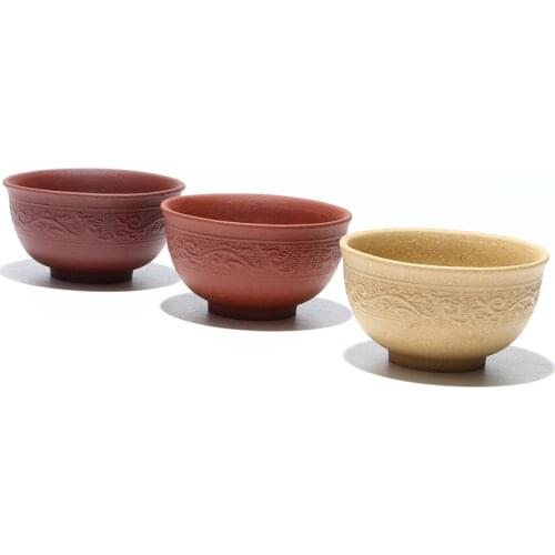 45ml Chinese Yixing Zisha Purple Clay Handmade Dragon Carved Teacup small gongfu tea cup