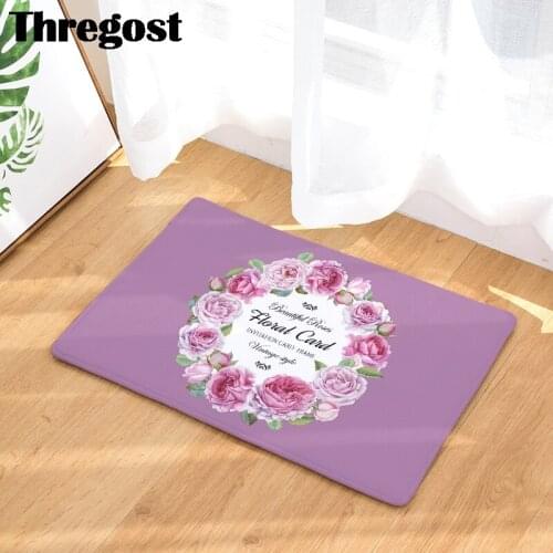 Carpets for Living Room Area Rugs Anti-slip Bathroom Rug Bedroom Mat Floral Pattern Door Mat Tatami Modern Flannel Floor Mats