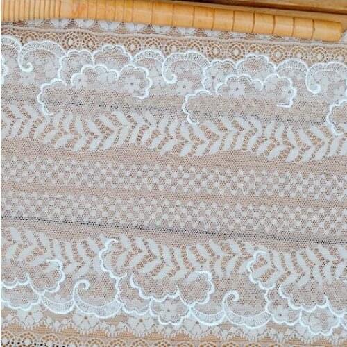 3meters/lot 15cm wide White pink beige bilateral embroidery Cloud embroidery mesh lace Car baby clothes ladies skirt lace SC773