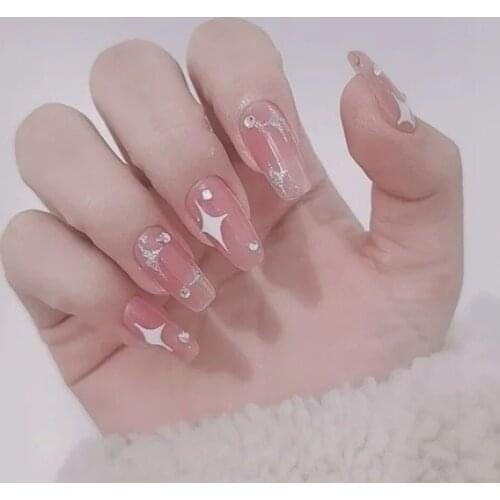 Laser Star Sticker For Nail Art Decoration Gold White Silver Black Thin Foils 3D Manicure Slider Nail Decal Geometry Pattern