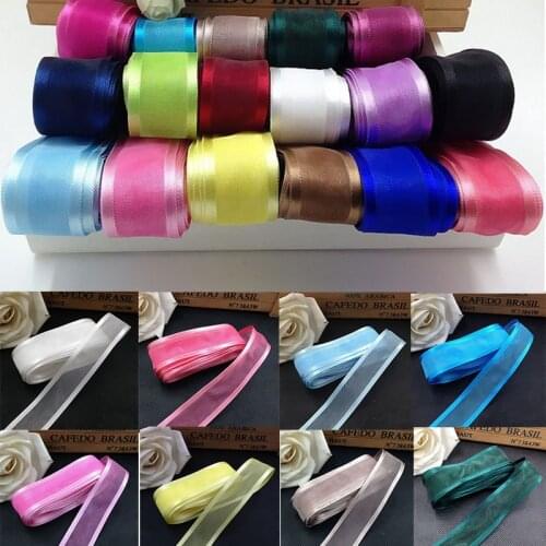 5M 25mm Satin Edge Ribbon Organza Ribbon for Wedding Party Decoration Ribbon Gift Wrapping Hair Bows DIY Christmas Decor Craft
